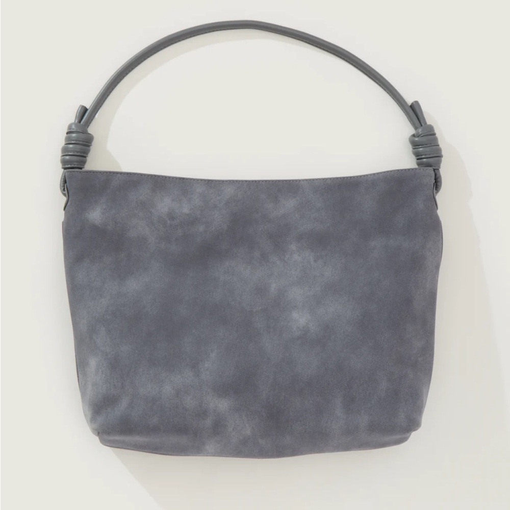 8 Other Reasons Cold Shoulder Gray Suede Women's Bag BRAND NEW